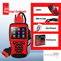 Escáner OBD2 JDIAG JD906, Lector de Códigos de Error para Automóviles, Herramienta de Diagnóstico OBDII de 12V, Transmisión de Datos en Tiempo Real, Prueba de Voltaje de Batería, 1 Año de Garantía