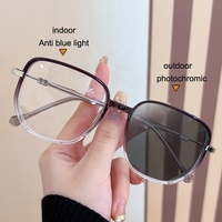 Lunettes carrées anti-rayonnement photochromiques pour femme nuances homme anti-rayonnement montures de lunettes anti-lumière bleue transitionnelle