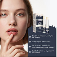 Pelembab Bibir Tallow Lip Balm Beeswax Beef Honey Vitamin E Jojoba Oil Twist up Stick Perawatan Bibir 5 g X 2