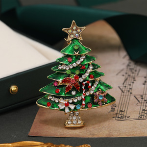 <strong>ment</strong> Glaze Retro Christmas Series brooches, fashionable rhinestones, tree pins, coats, <strong>Santa</strong> Claus accessorie - Product Image 1
