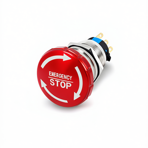 Botón de Parada de Emergencia Metálico de 16/19/22 mm, Acero Inoxidable, Impermeable, Pieza para Elevador - Product Image 1