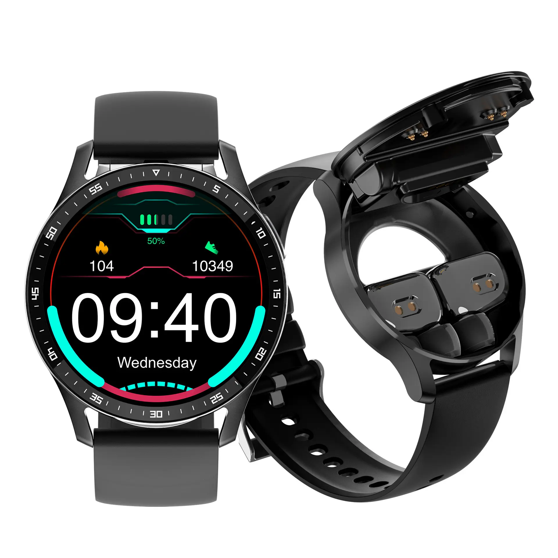 최고 품질 X7 2 in 1 스마트 시계 인 이어 이어 이어 이어 BT 전화 방수 음악 플레이어 스포츠 TWS 2 in 1 이어폰 Smartwatch