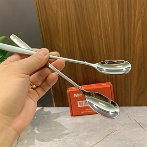 Stainless Steel Korean Style Ice Spoon Long Handle Coffee Dessert <b>Honey</b> Spoon Household Stirring Spoon Solid Color - Product Image 3