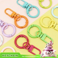 Mousqueton à ressort en métal coloré pour porte-clés, accessoires de quincaillerie pour la fabrication de chaînes de sacs de poupées DIY