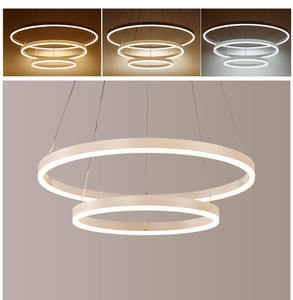 Per la casa decorativo moderno soggiorno Hotel <span class=keywords><strong>cerchio</strong></span> pendente Design 3 anello acrilico <span class=keywords><strong>lampadario</strong></span> a Led di lusso - Product Image 4