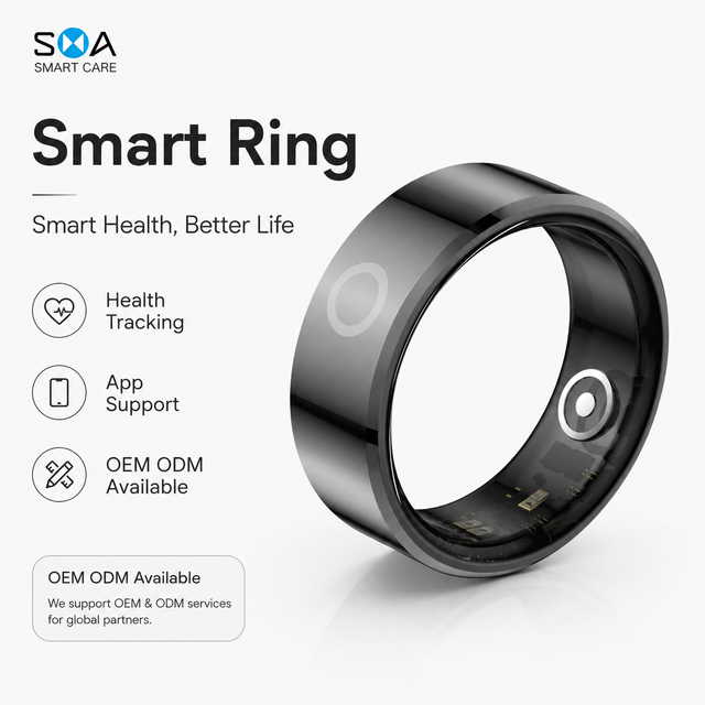 Custom Logo Ceramic Smart Ring Health Sleep Fitness Tracker IP68 Waterproof OEM ODM Smart Wearable Ring
