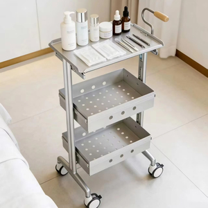 Chariot de salon DM Premium en alliage d'aluminium avec double tiroir pour usage en esthétique et spa - Product Image 1