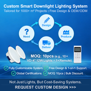 Système de Downlights Connectés Personnalisés Amelech pour Projets de <span class=keywords><strong>Plus</strong></span> de 1000 Mètres Carrés avec Support de Conception Gratuit - Product Image 1