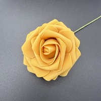 Roses en mousse PE de 8 cm en gros avec base et tige, fleurs artificielles pour la décoration de mariage et de la maison