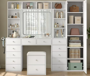 Modern <strong>Solid</strong> <strong>Wood</strong> Bedroom Vanity Desk with Drawer Storage and <strong>Dressing</strong> <strong>Table</strong> for Makeup Living Room Furniture - Product Image 6