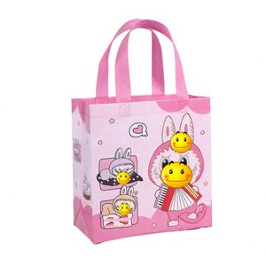 Sacs cadeaux en tissu non tissé, vente en gros d'usine, nouveauté, poignée longue, estampage à chaud, épaissis, recyclables, personnalisables - Product Image 1