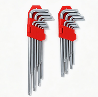 Jeu de clés Torx étoile 9 pièces en acier au chrome-vanadium, double extrémité, multi-tailles métriques, en forme de L, anti-effraction, pour réparation de vélos