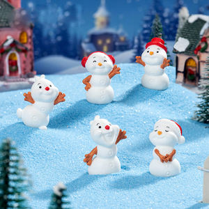 Bonito adorno de resina de muñeco de nieve de dibujos animados para Navidad divertido Micro paisaje escena de nieve decoraciones pequeño encanto de limo de comida de escritorio - Product Image 4