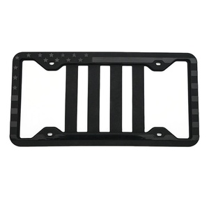 Cadre de plaque d'immatriculation en silicone, norme américaine, motif étoile noire, support de plaque d'immatriculation souple et protecteur - Product Image 1
