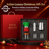 Kingze OEM – Coffret cadeau de Noël personnalisé avec logo, comprenant une cafetière italienne Moka, idéal pour les cadeaux d'entreprise et la vente en gros