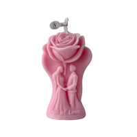 Bougie parfumée sculptée en forme de couple de roses romantiques pour la Saint-Valentin, les fiançailles, le mariage, la décoration de la maison, souvenir pour les amoureux