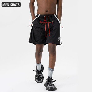 Short de performance de style pour hommes-Panneaux en maille à séchage rapide robuste et contraste de couleur, pantalon court décontracté athlétique d'élite - Product Image 1