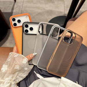 Custodia per Cellulare Opaca Traslucida alla Moda per <span class=keywords><strong>iPhone</strong></span> 17 16 15 14 <span class=keywords><strong>13</strong></span> <span class=keywords><strong>Pro</strong></span> Max 17 Air <span class=keywords><strong>con</strong></span> Cornice Metallica per <span class=keywords><strong>Fotocamera</strong></span>, <span class=keywords><strong>Cover</strong></span> Antiurto - Product Image 4