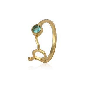 Handmade Gold-Plated Blue Topaz <b>Ring</b> Round Gemstone Fashion Jewelry Collection <b>Set</b> Women's Promise <b>Ring</b> - Product Image 1