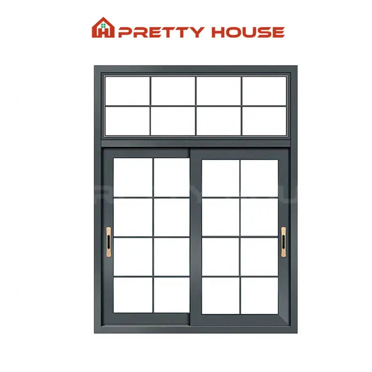 Últimas diseño simple marco de aluminio casa ventanas de vidrio con precio barato puertas corredizas de aluminio con diseño de parrilla