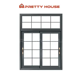 저렴한 가격의 최신 간단한 디자인 알루미늄 프레임 하우스 유리 창 그릴 디자인과 알루미늄 슬라이딩 창 문