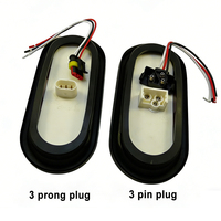 Feu arrière LED ovale rouge 6 pouces 12V, montage en surface, avec passants et fiches, étanche IP67, feux stop, frein et clignotants pour remorque, camping-car, camion, Jeep
