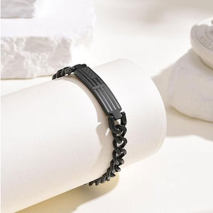 Bracelets et Joncs Personnalisables en Acier Inoxydable 316L – Chaînes de Main Gravables – Bracelets Vierges – Bracelets Drapeau Américain pour Hommes - Product Image 2