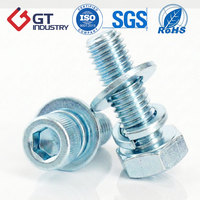 Vis à tête hexagonale GB9074.15 en acier inoxydable 304 M3-M5 avec rondelles plates et à ressort