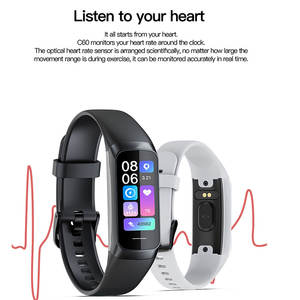 C60 Unisex Ritmo Cardíaco Monitor de Temperatura Corporal Fitness Tracker Sport Reloj Inteligente Pulsera Inteligente Con SDK - Product Image 3
