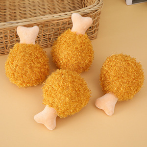 Juguete de Peluche Ecológico para Mascotas, Pierna de Pollo de Peluche para Masticar, Limpieza de Dientes, Resistente a Mordidas, con Sonido para Perros - Product Image 4