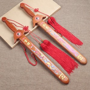 Colgante de espada de madera de durazno con relieve tallado del Pabellón Linglong, decoración Feng Shui para el hogar, regalo - Product Image 4