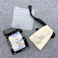 Sac à bijoux givré à fermeture éclair en plastique EVA personnalisé avec logo mini pochette à bijoux zip-lock pour emballage d'accessoires de bague