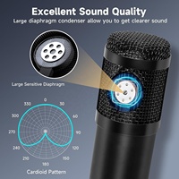 Microphone à Condensateur Gooermi BM700 avec Kit Carte Son Live, Pack Studio d'Enregistrement avec Changeur de Voix pour Studio