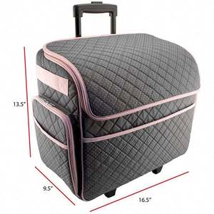 Free Sample Custom Design Sewing Machine Storage Case <b>Trolley</b> <b>Bag</b> with Wheels - Product Image 2