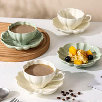 Mug en céramique fait main de style moderne, série Crème, avec cuillère et poignée ergonomique, couleur unie, exquis, pour le thé de l'après-midi, emballé, CC003 HiXin pour
