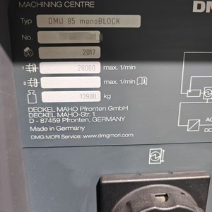 Centri di Lavorazione Simultanea a 5 Assi DMG <span class=keywords><strong>MORI</strong></span> DMU85 Tedeschi di Alta Qualità di Seconda Mano Disponibili per la Vendita, 2 Set in Stock - Product Image 6