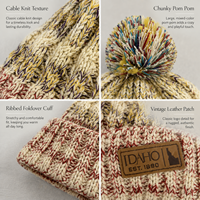 Bonnet en tricot torsadé rustique personnalisé avec pompon, bonnet d'hiver classique pour les voyages d'hiver, le camping, la randonnée et les aventures en plein air