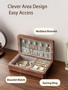 Boîte de rangement pour bijoux en bois de cerisier et de noyer de haute qualité, exquise - Product Image 3