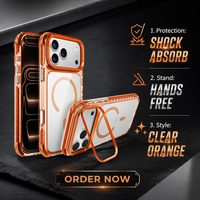 Coque de téléphone de luxe antichoc magnétique 2026 avec pare-chocs en TPE et support métallique pour appareil photo, protection intégrale de l'objectif pour iPhone 18 Pro Max