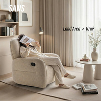 Fauteuil inclinable pivotant en tissu avec cadre en bois moderne, personnalisé par Sans Factory, avec fonction massage