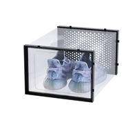 Grande boîte de rangement à chaussures pliable en plastique transparent à double cadre, anti-poussière, étanche, en PP, design minimaliste et moderne pour