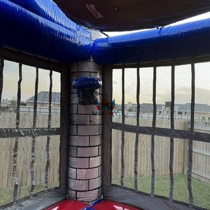 Structure gonflable commerciale blanche pour adultes, combo château gonflable et toboggan 4-en-1 (voiture/maison de prison), en PVC, garantie 3 ans - Product Image 3