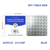 Plaque d'avis NFC en acrylique imprimée avec code QR, support adhésif, carte de membre, mini-étiquette, affichage des commentaires clients pour hôtels et magasins
