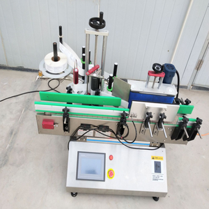 Masa üstü otomatik yuvarlak şişe etiketleme makinesi konveyör kılavuzu ile kağıt etiket yapışkan iyi fiyat - Product Image 2