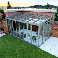 Véranda moderne de style villa, double vitrage trempé Low-E, OEM, pour chambre, usage résidentiel et entrepôt, alimentée à l'énergie solaire