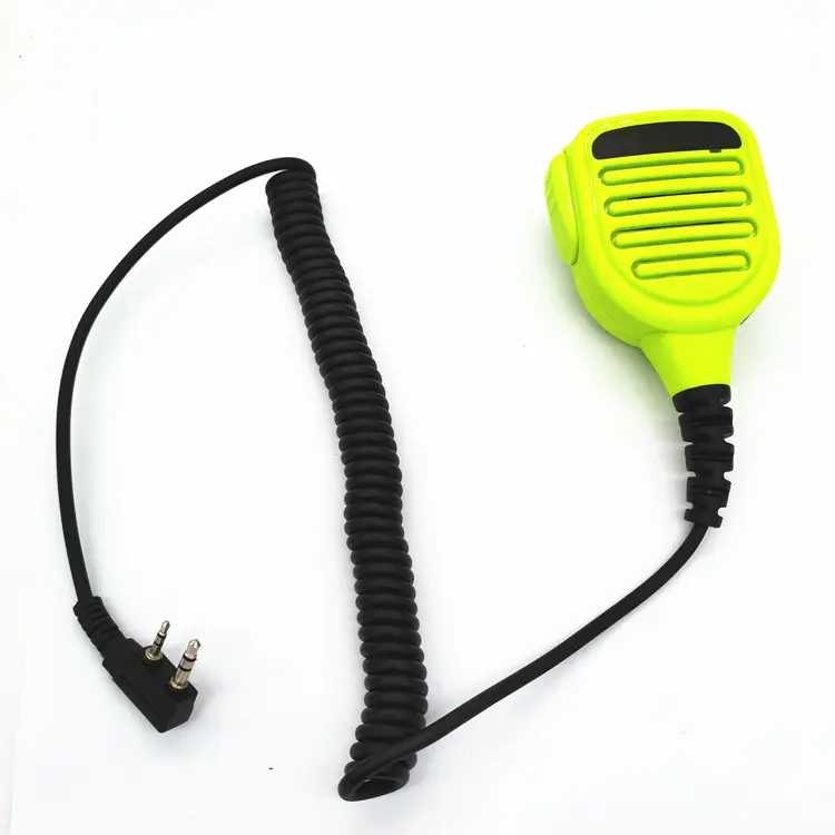Walkie Talkie Speaker Hijau Neon, Mikrofon Bahu 2 Pin untuk Radio Baofeng BF-F8HP/F9 UV-82/82HP/82C/5R/5R5