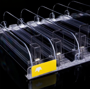 Organisateur de boissons en plastique transparent avec poussoir à glissement rapide pour supermarché - Product Image 4