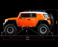 YIKONG YK4103 PRO, Coche Teledirigido 4x4 a Escala 1/10, Modelo FJ Cruiser, con Motor de Escobillas 550 y Carrocería Resistente