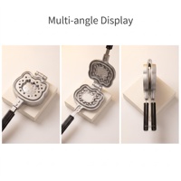 Gaufrier antiadhésif en fonte d'aluminium 36x14cm pour cuisinière à gaz avec charnières verrouillables pour la cuisine domestique