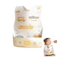Bavoirs jetables pour bébés en tissu non tissé, bavoir imperméable à l'eau imprimé dessin animé, bavoir portable réglable pour fille et garçon